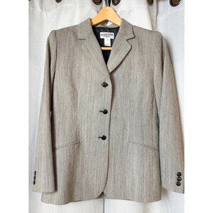 Pendleton's Womens Vintage Blazer Size 8 Petite 8P 100% Virgin Wool Black White